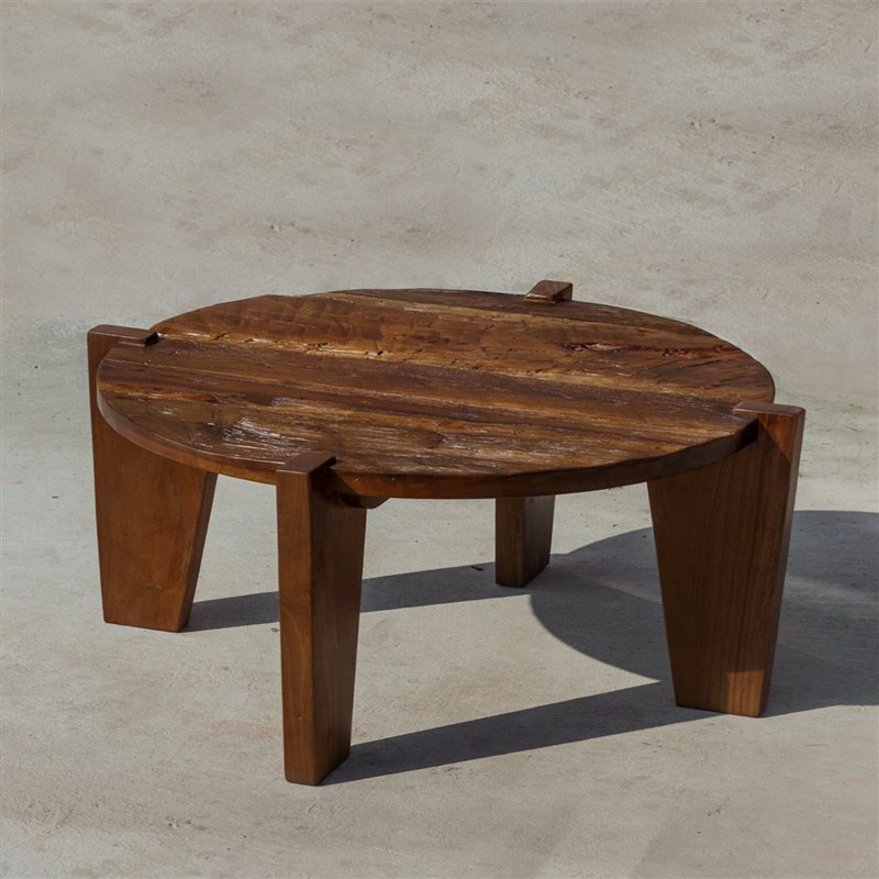 侘寂中古风客e厅茶几咖啡桌实木圆形矮茶桌长方形地台榻榻米小炕
