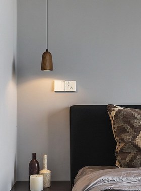 升降悬停小吊灯可自由伸缩调节床头吊F灯玄关卧室日式奶油风吊线