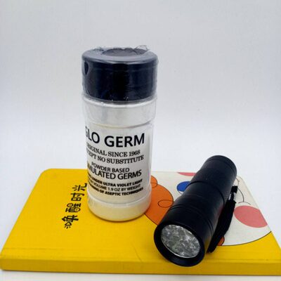 美国进口现货秒发Glo GermPowder模拟细菌洗手实验荧光凝胶粉