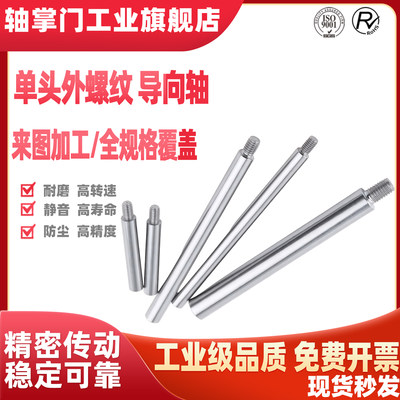 单头外螺纹光轴定制加工攻外丝外牙导向轴镀铬硬轴活塞杆导柱导杆
