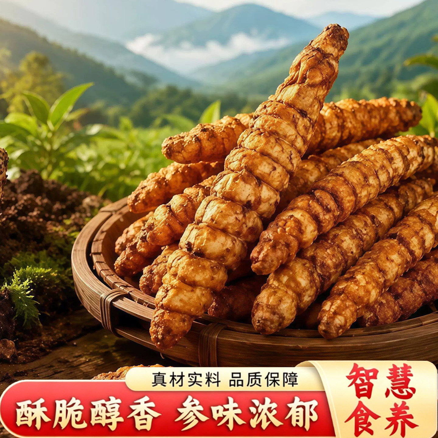 云南特产虫草参脆即食原味竹节参酥脆当季新货解馋美味休闲零食