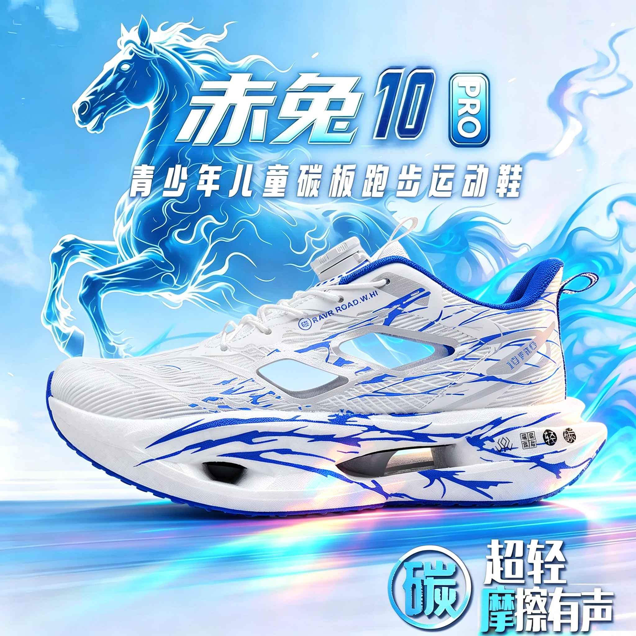 赤兔10pro儿童运动凉鞋2026新款夏季薄款单网透气镂空跑步鞋9pro