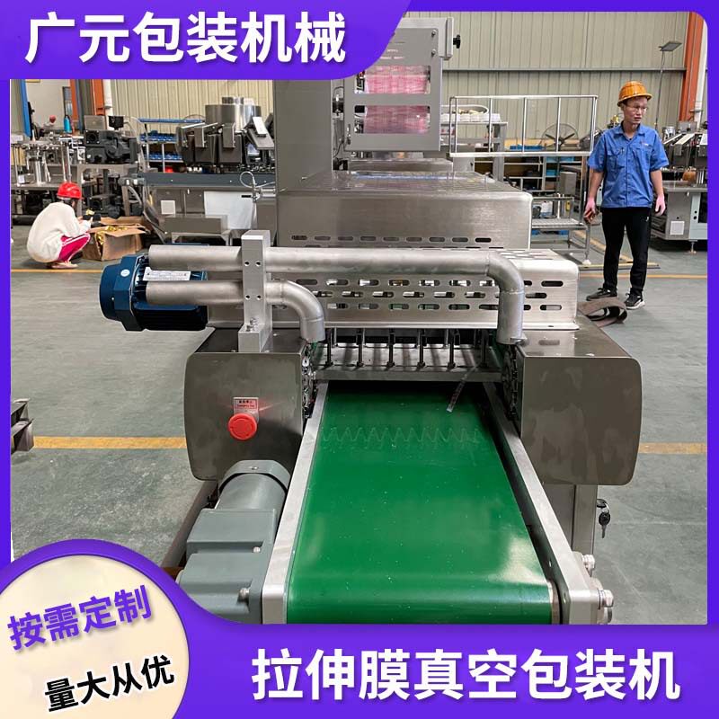 面条鱼筱面鱼拉伸膜真空包装机甜晒鱼连续拉伸膜真空机封口机械