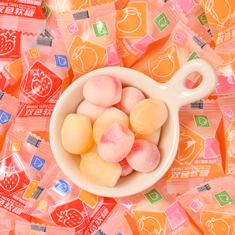 嘉士柏双色软糖牛奶草莓味芒果味零食