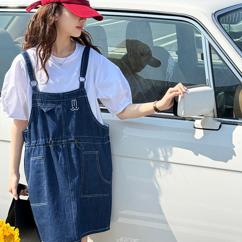 女童背带裙套装裙2025夏装新款大童甜酷时尚牛仔吊带裙儿童两件套