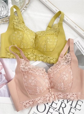 古妃86803 小胸聚拢上托中厚无钢圈无侧骨文胸养护舒适蕾丝内衣女