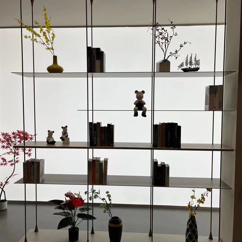 定制极简圆管铝板书架隔断展厅铝合金置物架落地式设计装饰展示架,金属材料及制品,铝材/铝型材/铝合金,淘宝优惠券,粉丝福利购,淘宝优惠卷