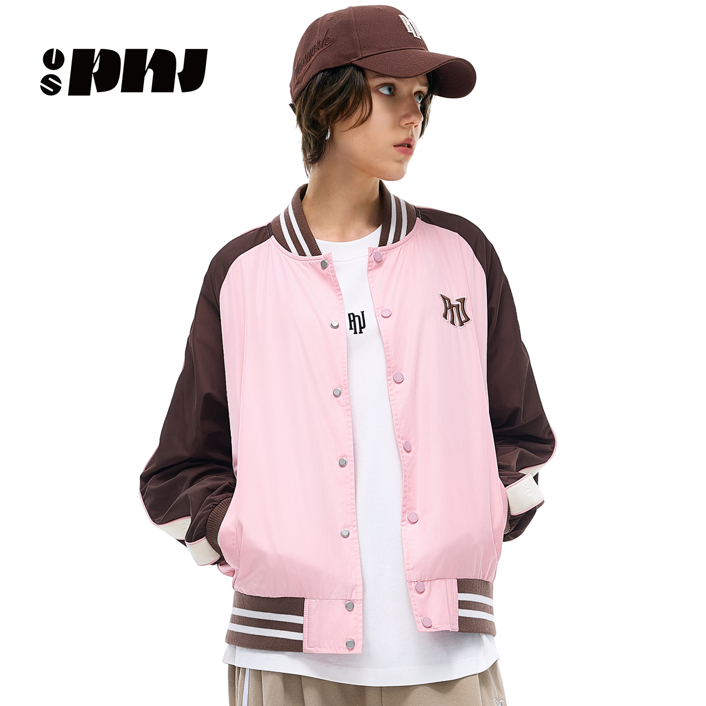 官方正品街头学院春秋拼接时尚