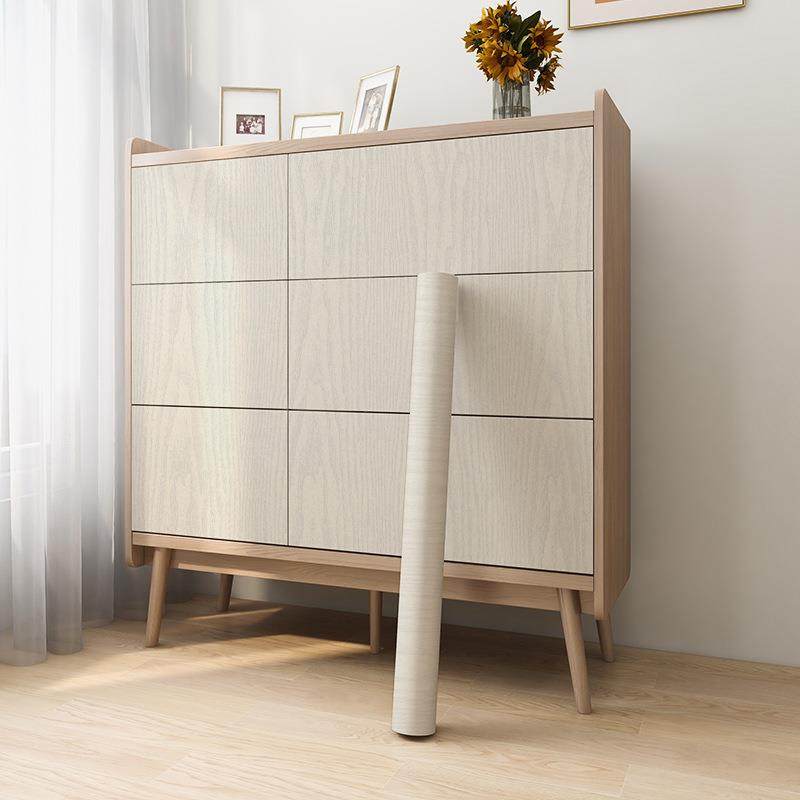 SI6K加厚柜子贴纸翻新家具白色柜门衣柜桌面橱柜防水防潮木纹桌贴