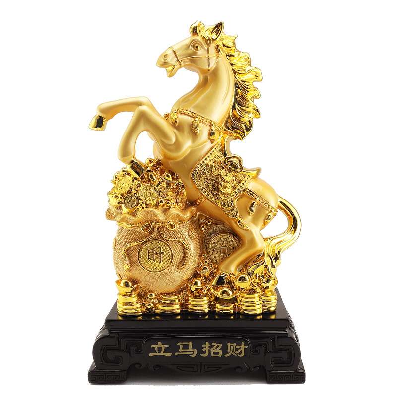 迪万思电镀沙金立马招财马摆件家居客厅装饰品开业店铺办公室摆设