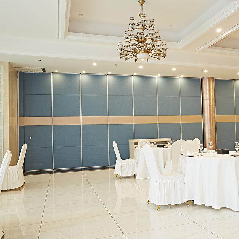 饭店活动隔断屏风折叠门会议室饭店包间推拉式移动吊轨隔断屏风墙