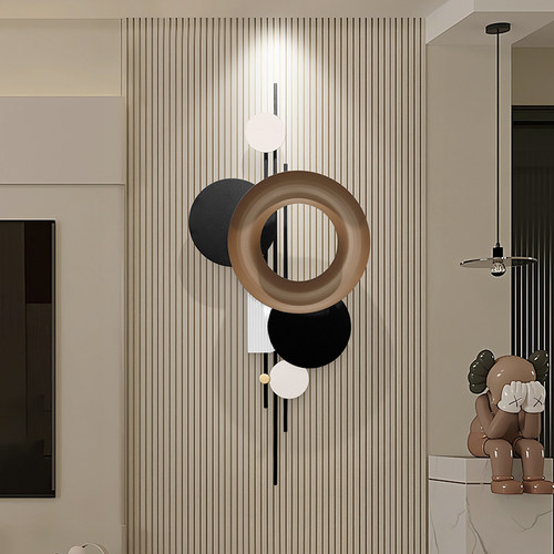 客厅电视背景墙壁挂饰轻奢木格栅墙面装饰挂饰饭厅玄关铁艺壁饰