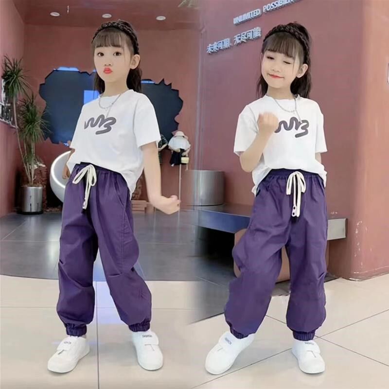 女童套装夏装网红运动洋气2024新款儿童夏季女孩短袖t恤时髦衣服图片