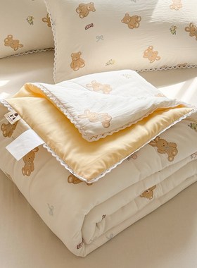 黄色超薄2024新款四件套夏款空调被3一4斤内芯冰冰凉凉1米5可机洗