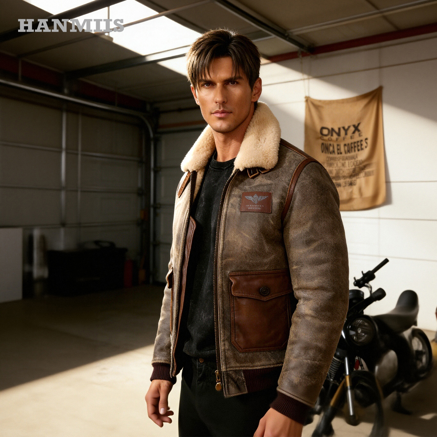 水洗真皮皮衣加厚冬季机车外套男