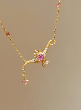 24K真金电镀锆石神灯项链小众独特设计感锁骨链轻奢百搭项饰颈链