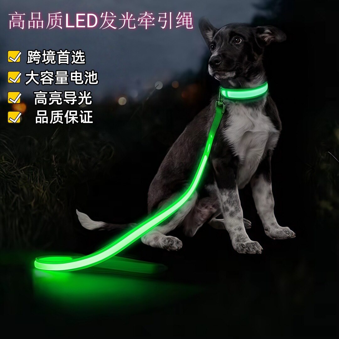 LED发光宠物项圈牵引绳套装