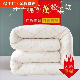 新 疆棉被纯棉花被被芯棉絮床垫被褥子手工棉胎被子加厚秋冬被子