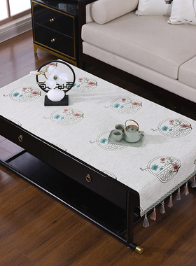 新款茶几桌布客厅家用防尘盖布简约现代长方形餐桌电视柜桌布流苏