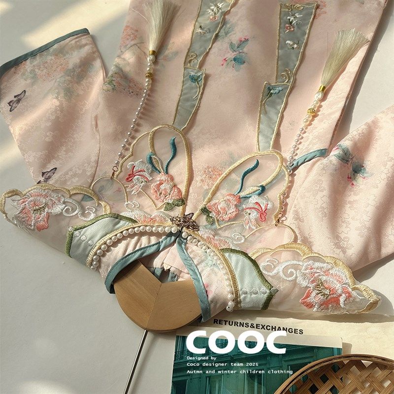 25春季新款女童旗袍连衣裙小女孩洋气粉色汉服儿童中国风云肩唐装,童装/婴儿装/亲子装,旗袍,淘宝优惠券,粉丝福利购,淘宝优惠卷