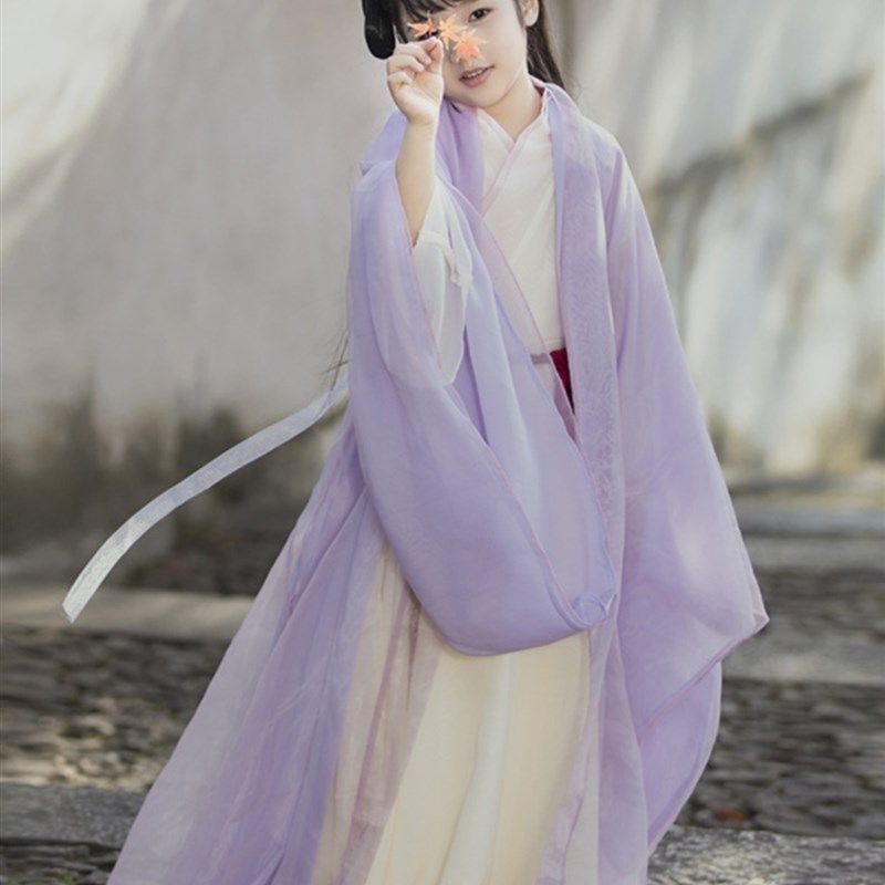 汉服女童夏季魏晋风大袖衫超仙紫色古装交领儿童摄影中秋演出服装,童装/婴儿装/亲子装,汉服,淘宝优惠券,粉丝福利购,淘宝优惠卷