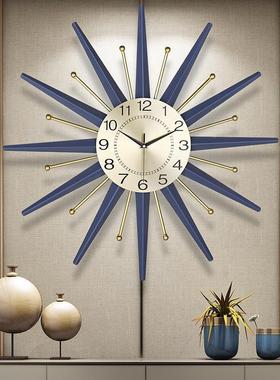 时尚北欧钟表客厅现代简约家用装饰时钟挂墙网红创意餐厅挂钟定做