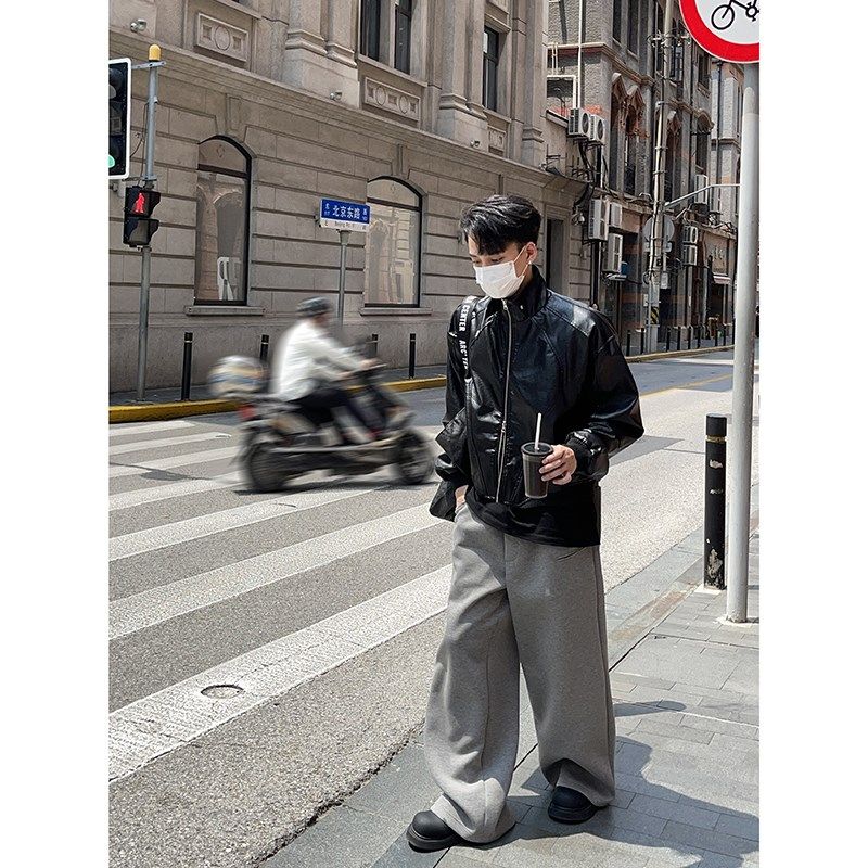 PLTH*秋冬百搭自带垫肩款冬短款显高机车服高品质夹克皮衣外套男,男装,夹克,淘宝优惠券,粉丝福利购,淘宝优惠卷