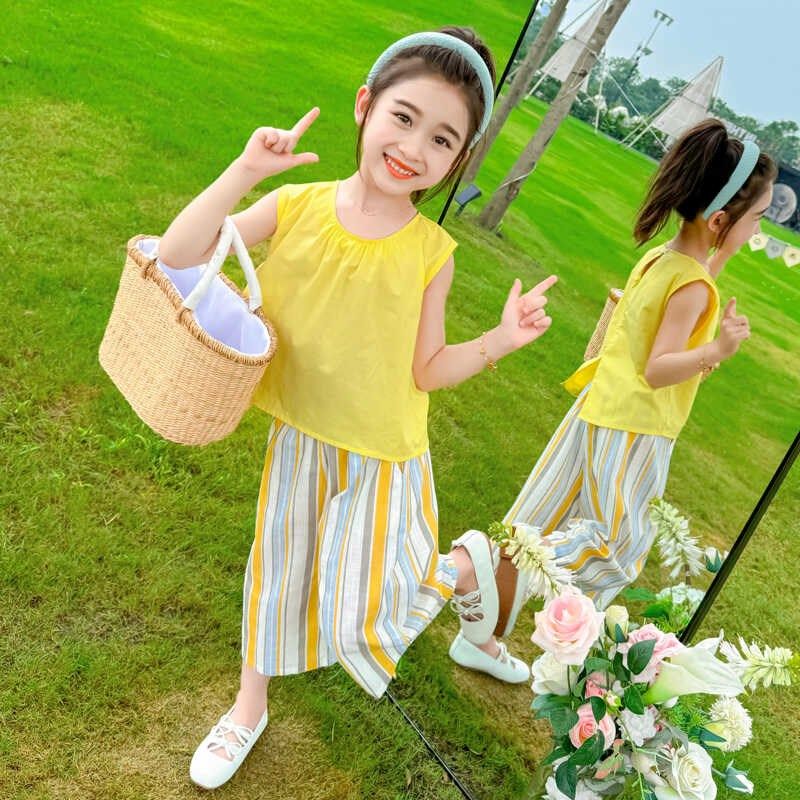 女童夏装网红洋气套装儿童纯棉背心哈伦裤女宝宝两件套女孩阔腿裤,童装/婴儿装/亲子装,套装,淘宝优惠券,粉丝福利购,淘宝优惠卷