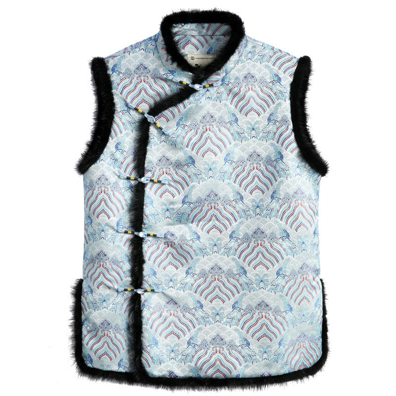 秋冬中国风唐装加厚斜门襟印花马甲棉衣男士中式复古改良盘扣坎肩,男装,唐装,淘宝优惠券,粉丝福利购,淘宝优惠卷