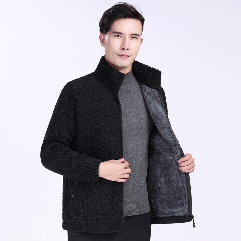 中年男士秋冬加绒加厚保暖外套爸爸男装摇粒绒爷爷颗粒绒休闲上衣,男装,中老年上装,淘宝优惠券,粉丝福利购,淘宝优惠卷