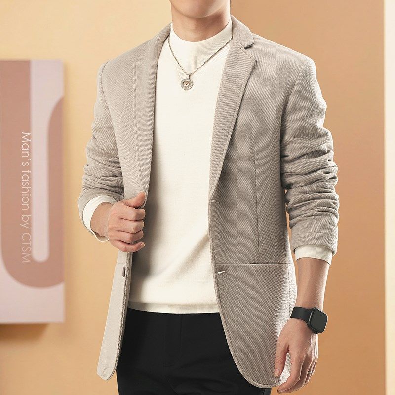 2025新款男士休闲西服外套时尚修身一粒扣西装夹克单西上衣潮男装,男装,休闲西服,淘宝优惠券,粉丝福利购,淘宝优惠卷
