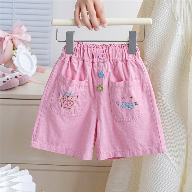 女童新款洋气印花裤子宝宝夏季韩版刺绣短裤儿童百搭外穿休闲裤棉,童装/婴儿装/亲子装,裤子,淘宝优惠券,粉丝福利购,淘宝优惠卷