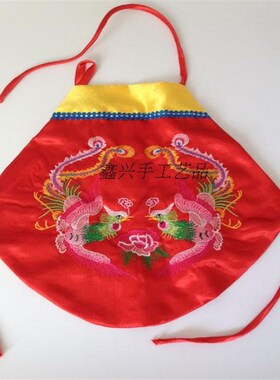 纯手工婴幼儿红色绣花围围着凉护肚子婴儿婴儿宝宝肚兜围护肚婴儿