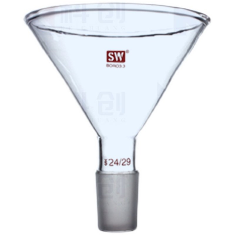 玻璃加料漏斗仪器定制 50/60/75/90/100/120/150mm标准口三角漏斗