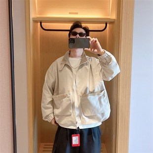 复古工装 范哲贤 大口袋立领夹克男女情侣美式 新款 外套潮 2025春季