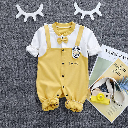 婴儿衣服秋装连体衣纯棉长袖新生婴儿儿衣服宝宝连体睡衣秋衣爬服