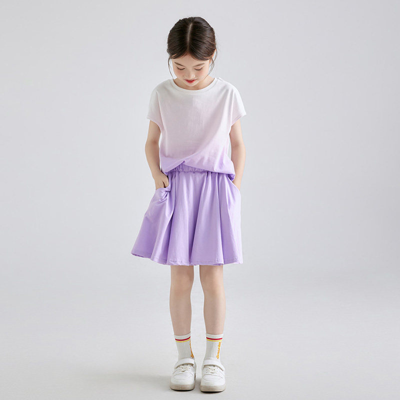 儿童扎染套装2025夏季韩版女孩渐变运动裙裤时髦女大童炸街两件套