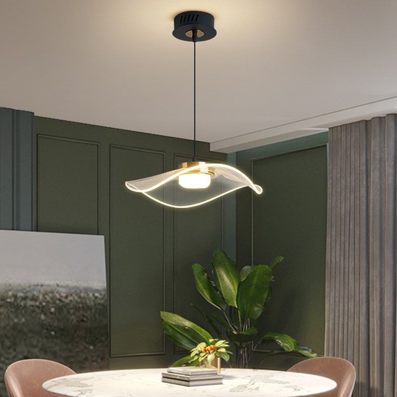 餐厅吊灯2022年新款轻奢灯具简约现代餐桌吧台北欧极简荷叶餐厅灯,家装灯饰光源,客厅吸顶灯,淘宝优惠券,粉丝福利购,淘宝优惠卷