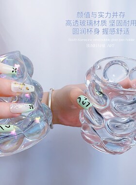网红美甲泡泡收纳笔筒玻璃粉尘刷收纳笔桶化妆刷收纳架拍摄道具