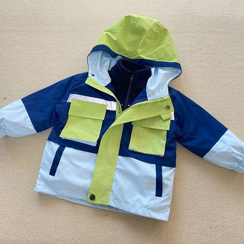 两件套 100-160码 秋冬款男童儿童摇粒绒防风户外服冲锋衣外套