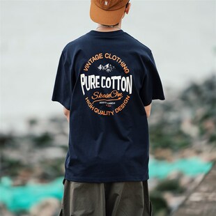 T恤男女情侣百搭宽松半袖 240g重磅背后印花圆领短袖 TEE 新品 夏季