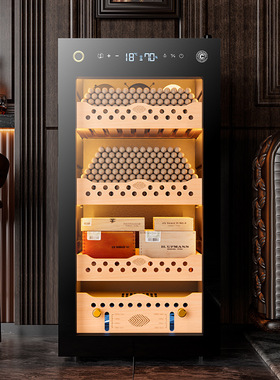 茄龙CL-95C雪茄柜雪松木层架变频智能压缩机柜恒温恒湿雪茄柜