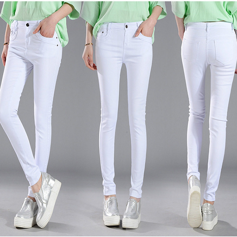 2026春秋新款 高腰弹力修身小脚牛仔裤女 九分显瘦显高铅笔裤