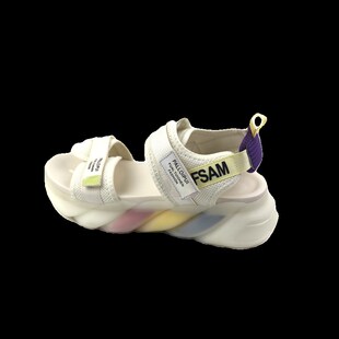 金佰川夏季新款女鞋子女士凉鞋圆头松糕底魔术贴休闲韩版日常百搭