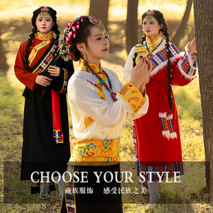 少数民族蒙古族特色成人女款表演服饰西藏亲子装写真旅拍长袖藏袍