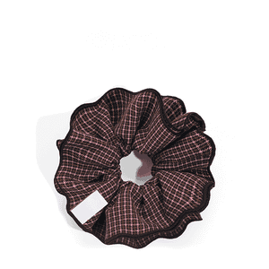 【下单立减50】韩系简约黑细格子多层大肠发圈女氛围高级感_WF