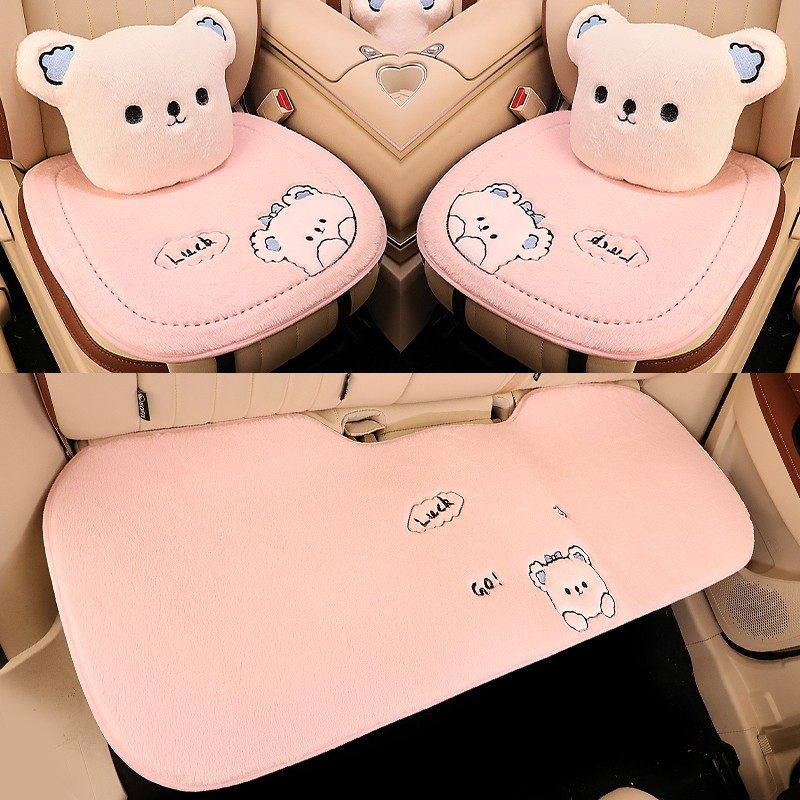 汽车坐垫珊瑚绒毛毛绒冬季通用坐垫单片雪尼尔后排长垫硅胶防滑底