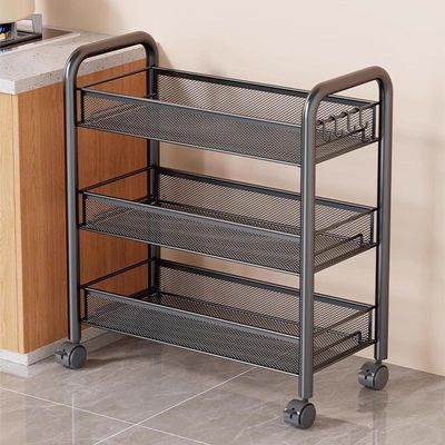 厨房置物架多功能落地多层蔬菜水果碗碟架子可移动小推车收纳神器