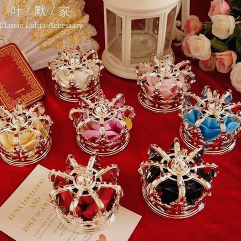 lolita头饰国王女王加冕金色银色玫瑰可爱洛丽塔COS王冠皇冠头