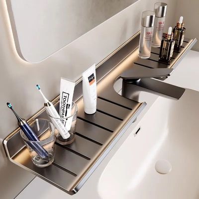 免打孔水龙头置物架浴室洗手台收纳神器可拆卸厨房转角沥水置物架